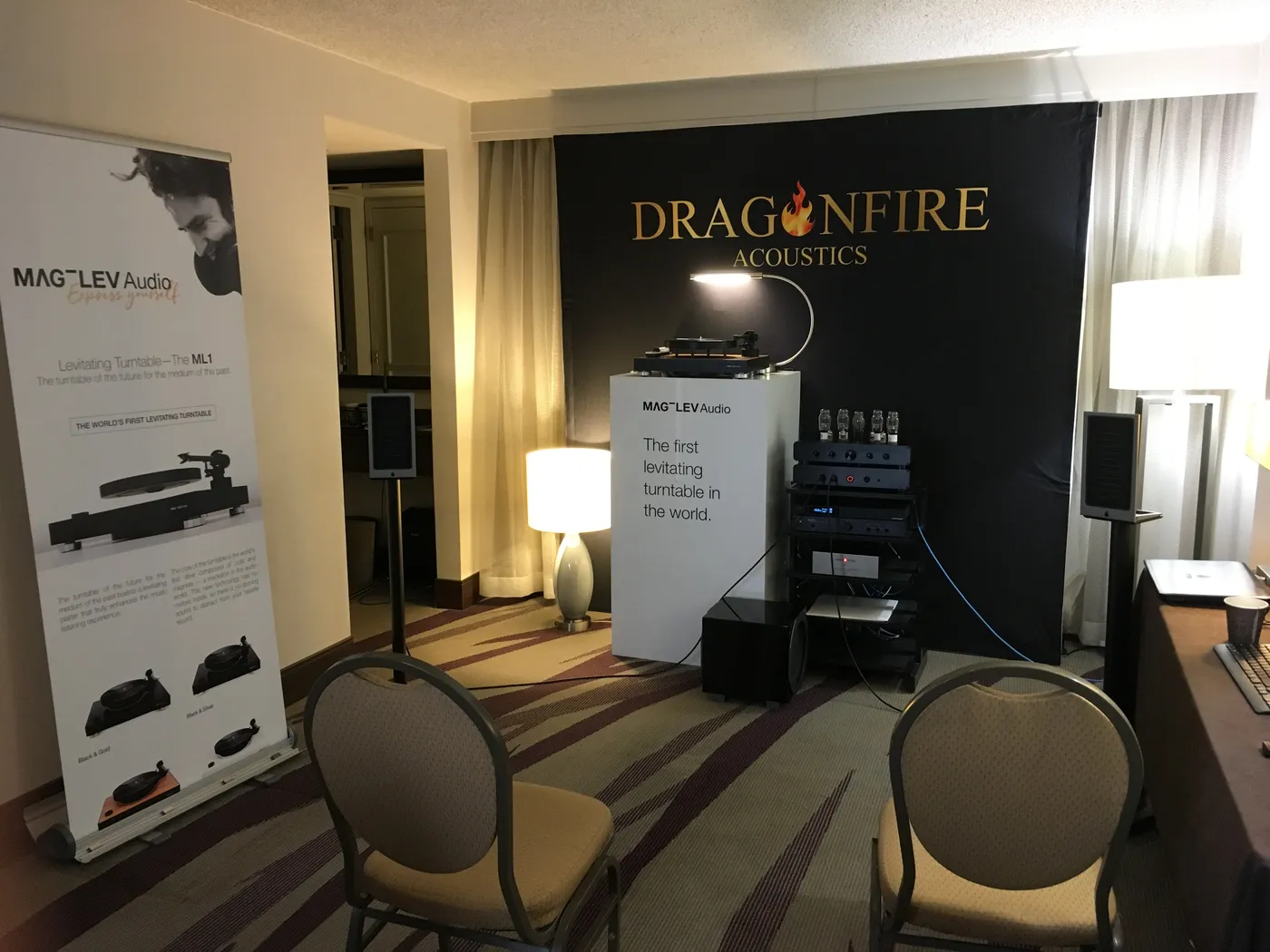 Dragonfire Acoustics room at an audio show